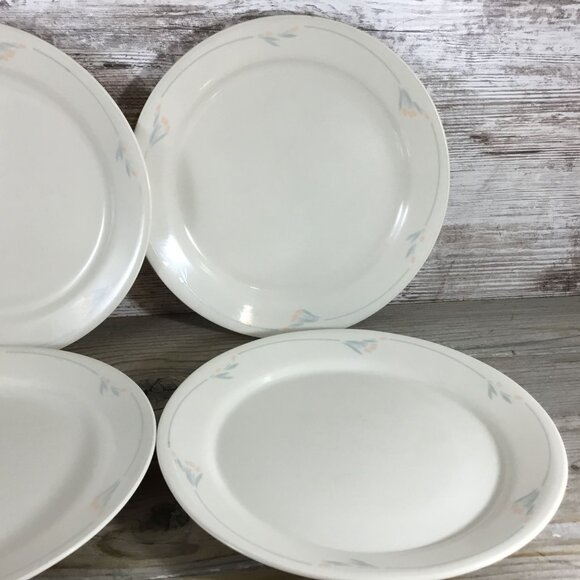 Set of 4 Corelle Windflower Luncheon Plates  9" Beige Floral Vintage Dishware - Picture 6 of 11